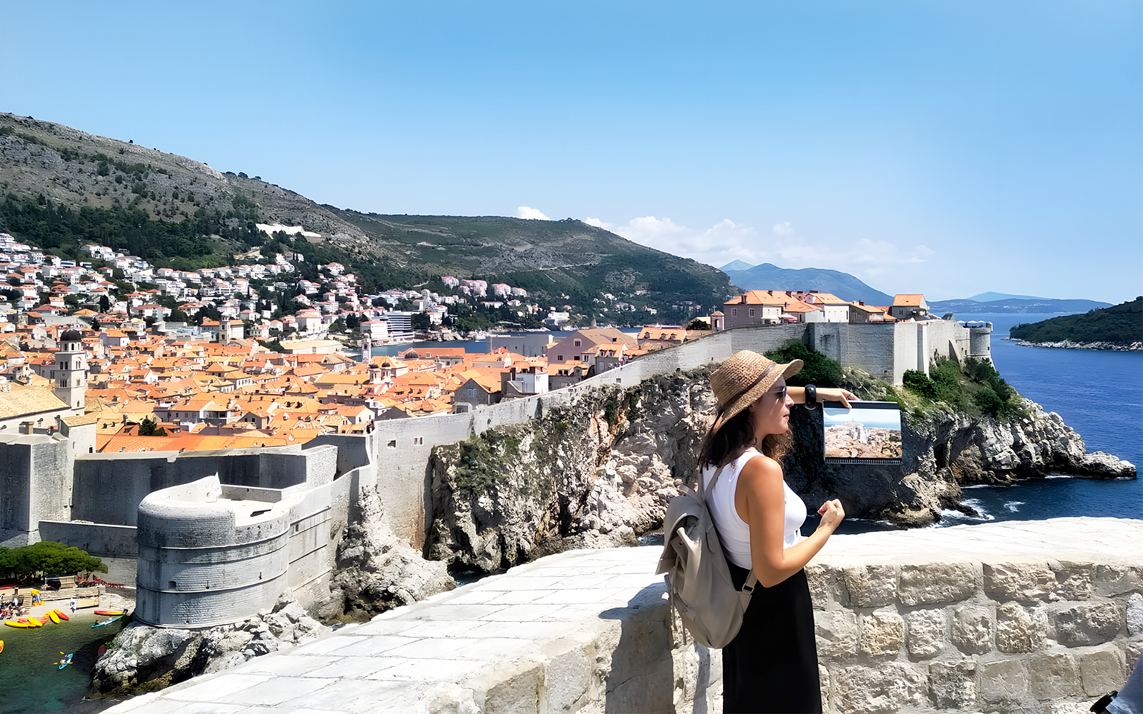 Dubrovnik city walls overlooking the sea, part of Game of Thrones tour.