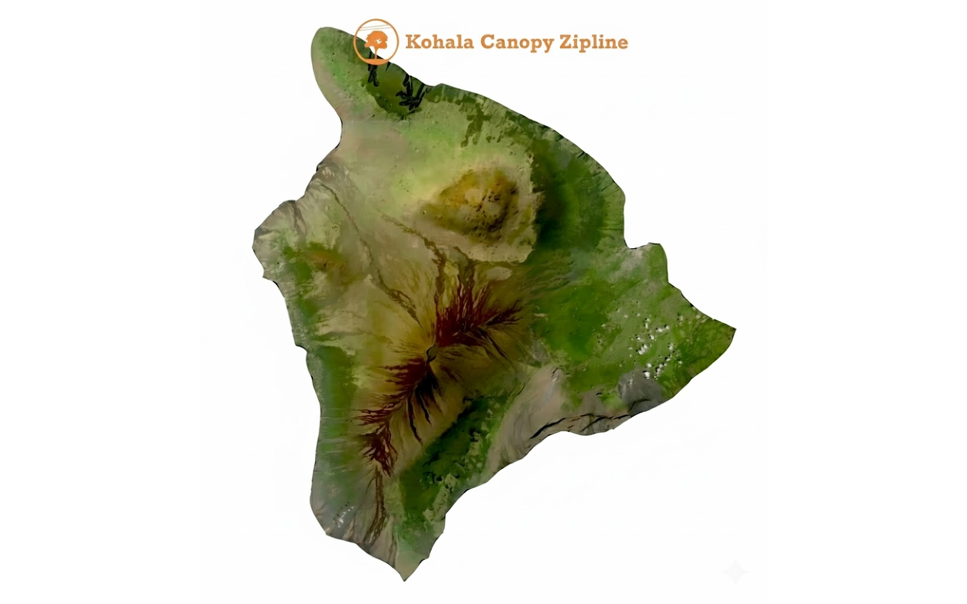 Kohala Canopy Zipline map on the Big Island of Hawaii.