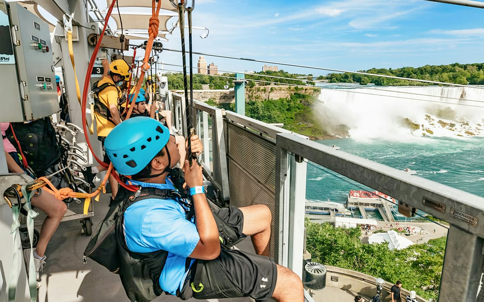 Thrilling Zipline To The Falls experience in Niagara Falls, Canada, with breathtaking view of the waterfall