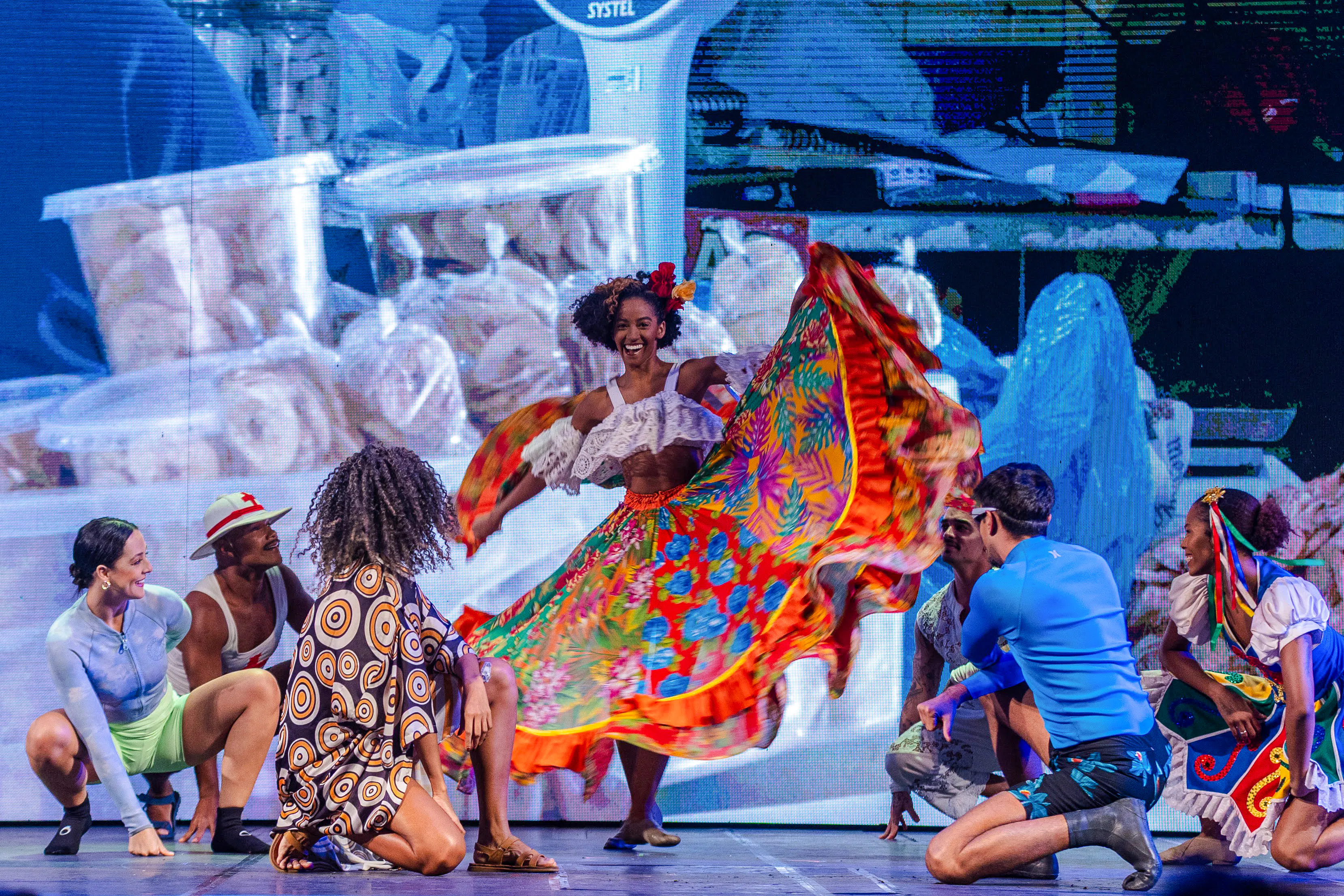 Dancers performing samba at Rio Scenarium, Rio de Janeiro.
