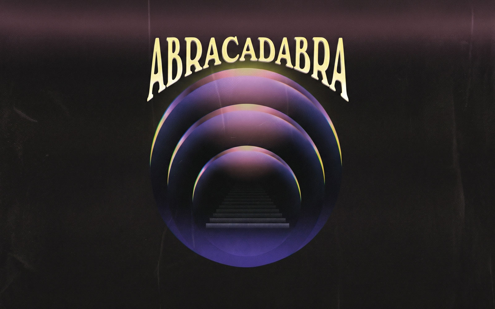 Abracadabra event poster with concentric circles at Pacha on Wednesdays.