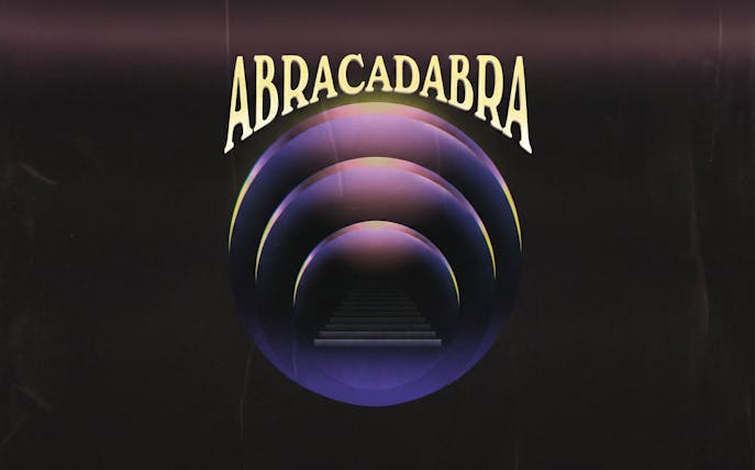 Abracadabra event poster with concentric circles at Pacha on Wednesdays.