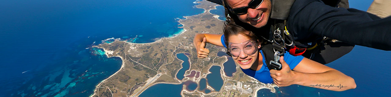 Tour di paracadutismo e traghetto dell'isola di Rottnest da Perth/Fremantle/Hillarys