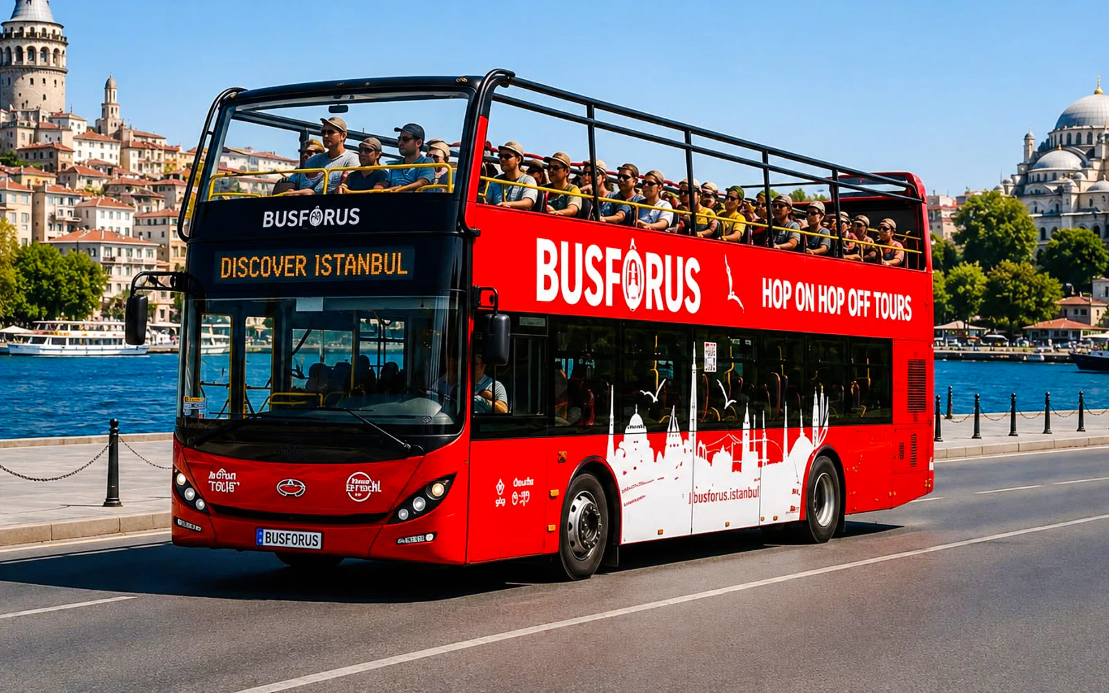 Istanbul Hop-On Hop-Off Bus 2-Day Ticket with 2 Routes Across Europe and Asia + Bosphorus Cruise (Product 56788)