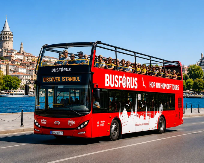 Istanbul Hop-On Hop-Off Bus 2-Day Ticket with 2 Routes Across Europe and Asia + Bosphorus Cruise (Product 56788)