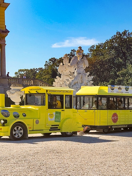 Panorama train at Schönbrunn Palace, Vienna, with Gloriette in the background.