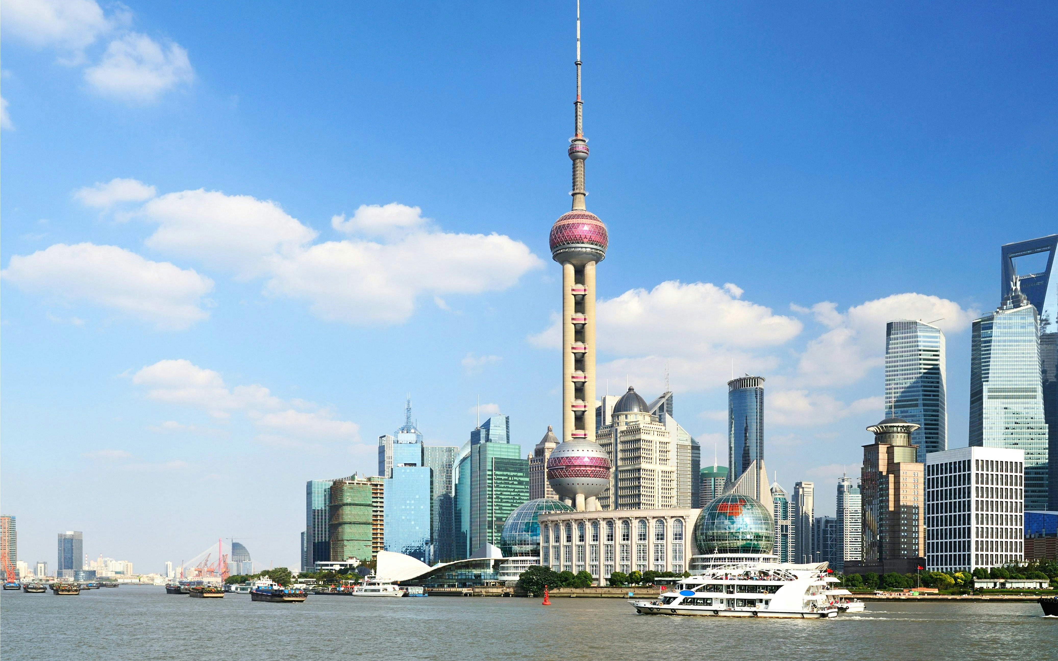 The city's most iconic landmarks are visible from the water