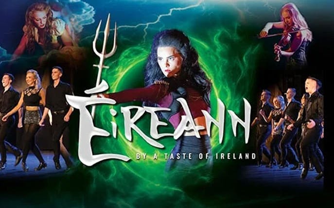 Irish dance and music performance with dancers and musicians, Éireann show.