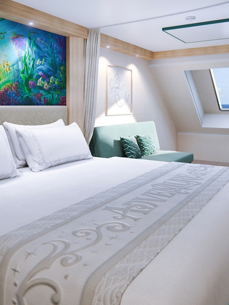 Deluxe Oceanview Stateroom with ocean mural, Disney Adventure Cruise from Singapore.