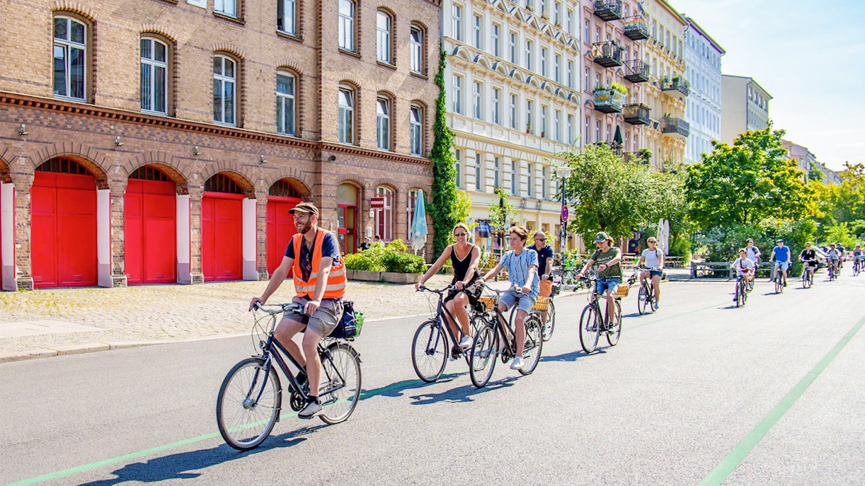 Participants cycling on a Guided Bike Tour of Berlin's Best Highlights