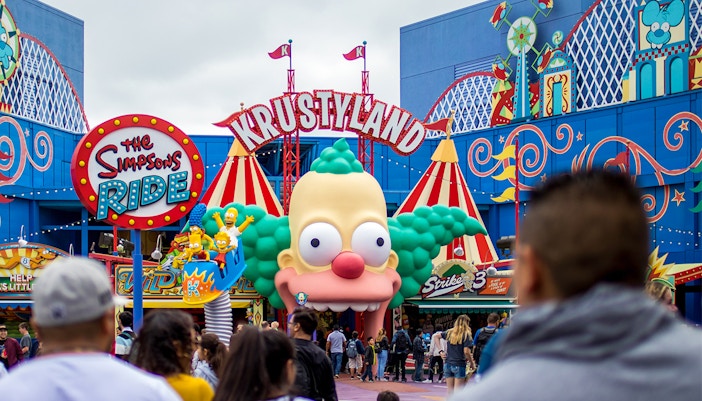 Guests visiting the Simpsons Ride at Universal Studios Hollywood