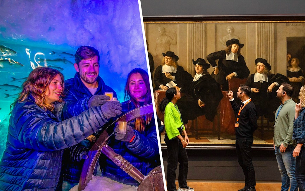 Visitors enjoying Xtracold Icebar and a guided tour at Rijksmuseum, Amsterdam.