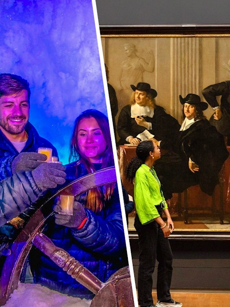 Visitors enjoying Xtracold Icebar and a guided tour at Rijksmuseum, Amsterdam.
