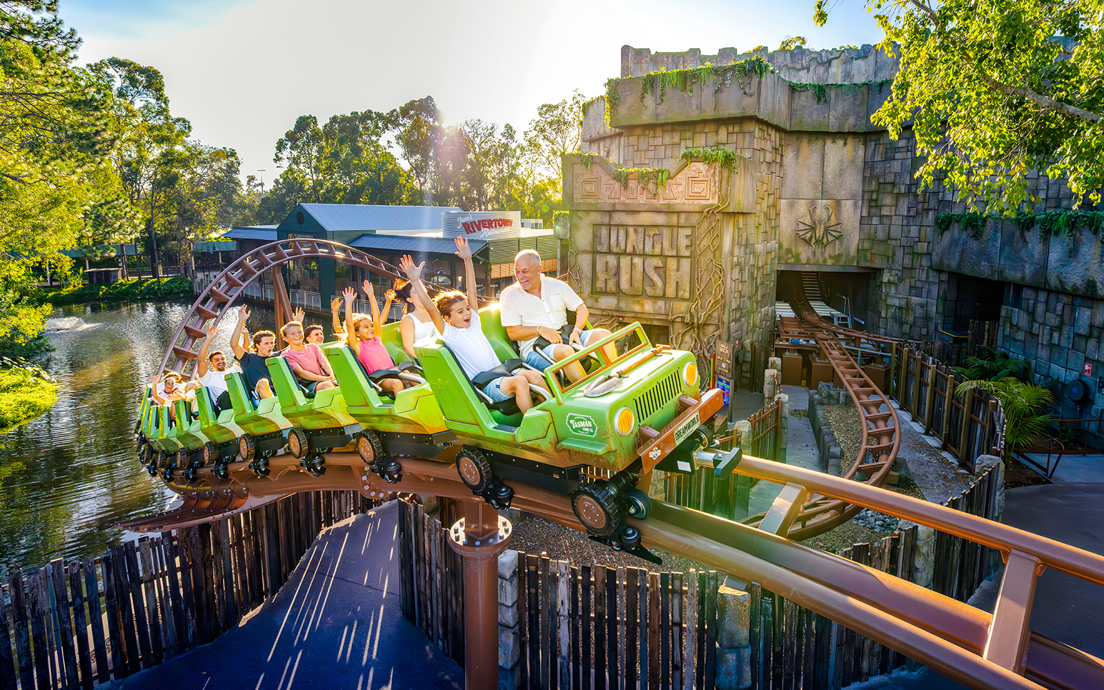Dreamworld Jungle Rush ride, Gold Coast.