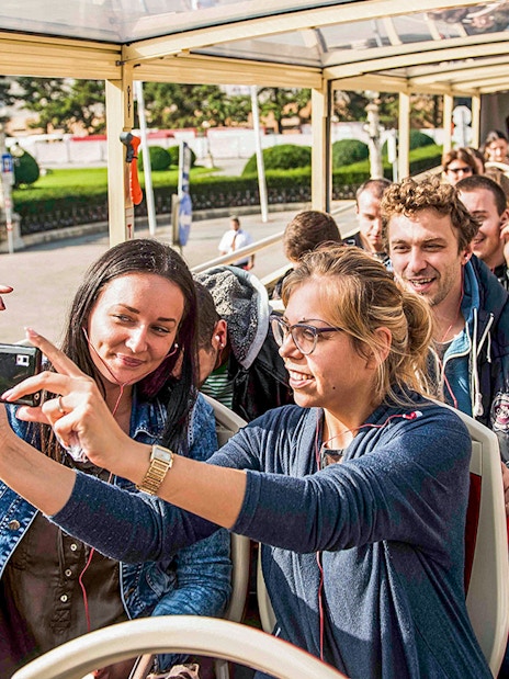 Participants enjoying a Big Bus Hop-On Hop-Off Tour in Vienna.