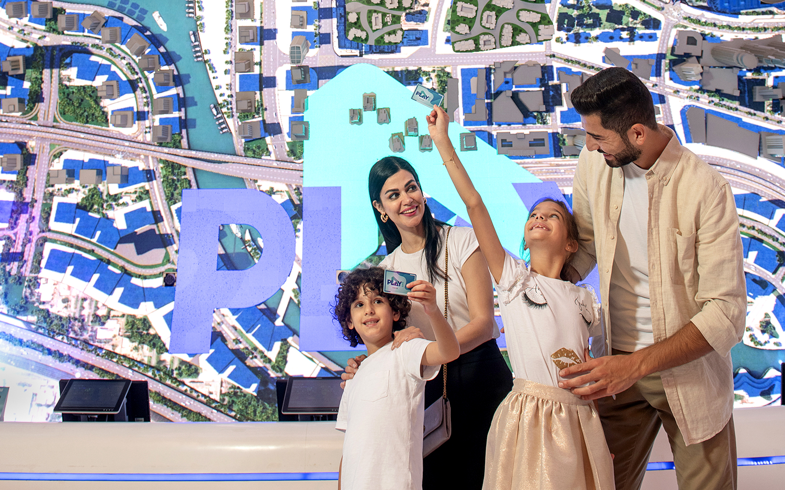 Family enjoying Play DXB with tickets and bonus credit in Dubai.