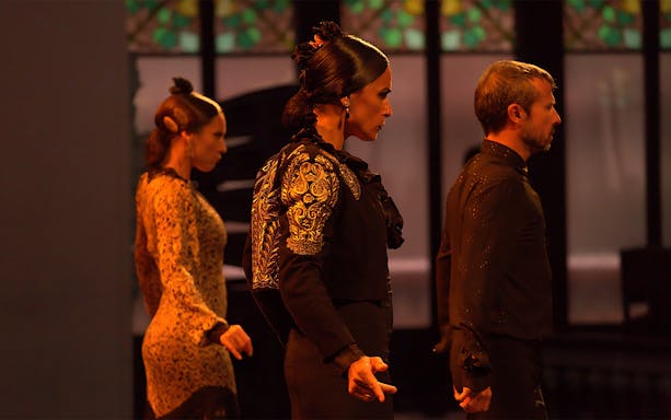 Dancers performing at Poliorama Theater's Gran Gala Flamenco Show.