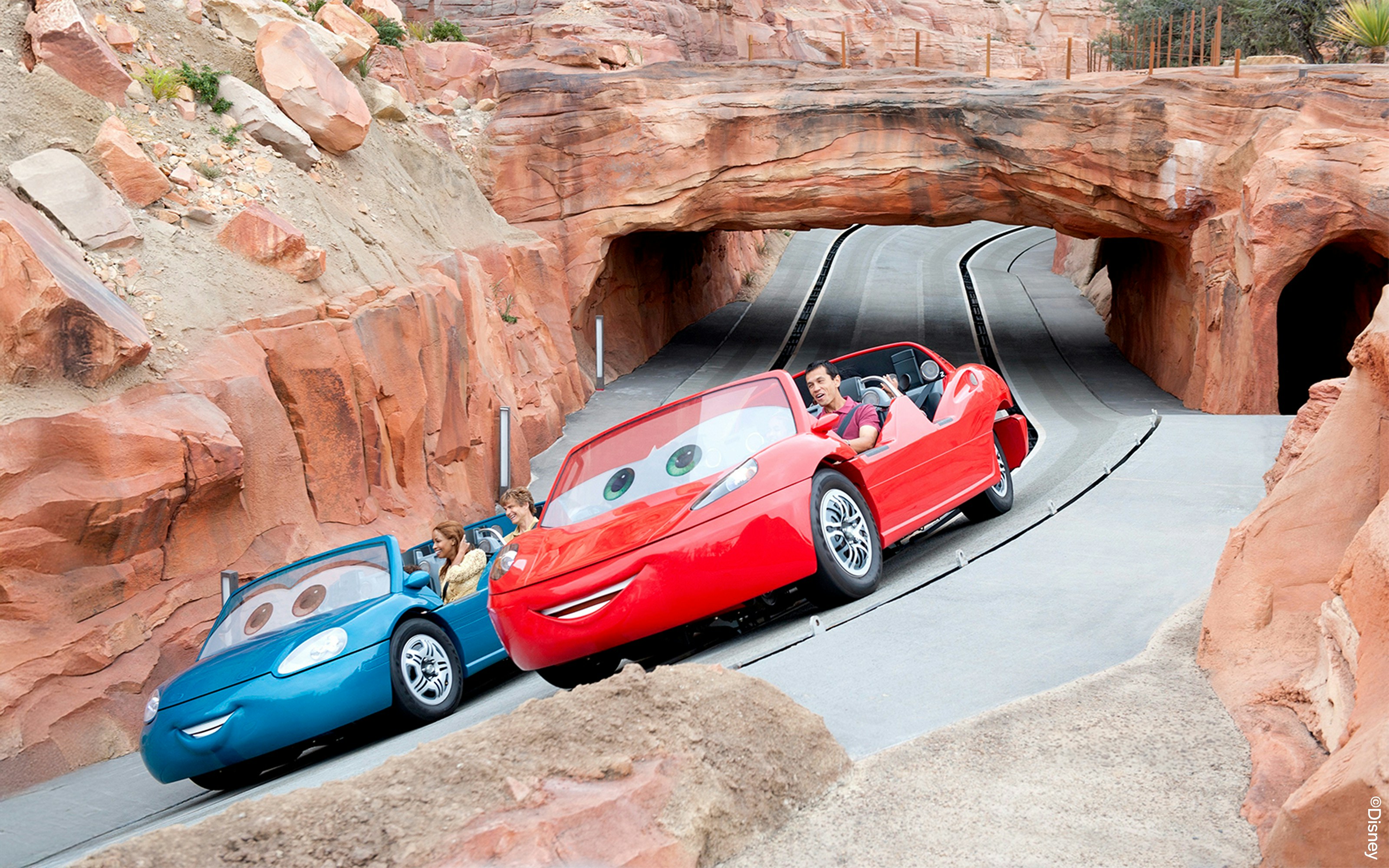 Radiator Springs Racers ride at Cars Land, Disneyland Adventure Park, California.