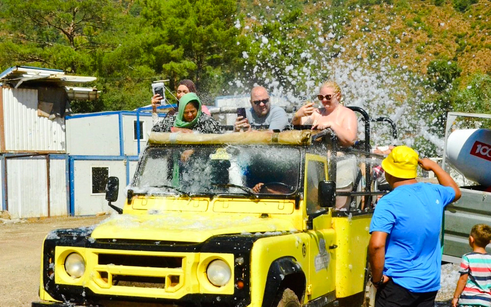 From Marmaris: Jeep Safari with Water Fights to Turgut Waterfall and Kızkumu Beach