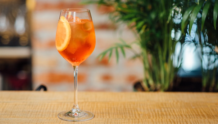 Cirus Spritz kept on a table