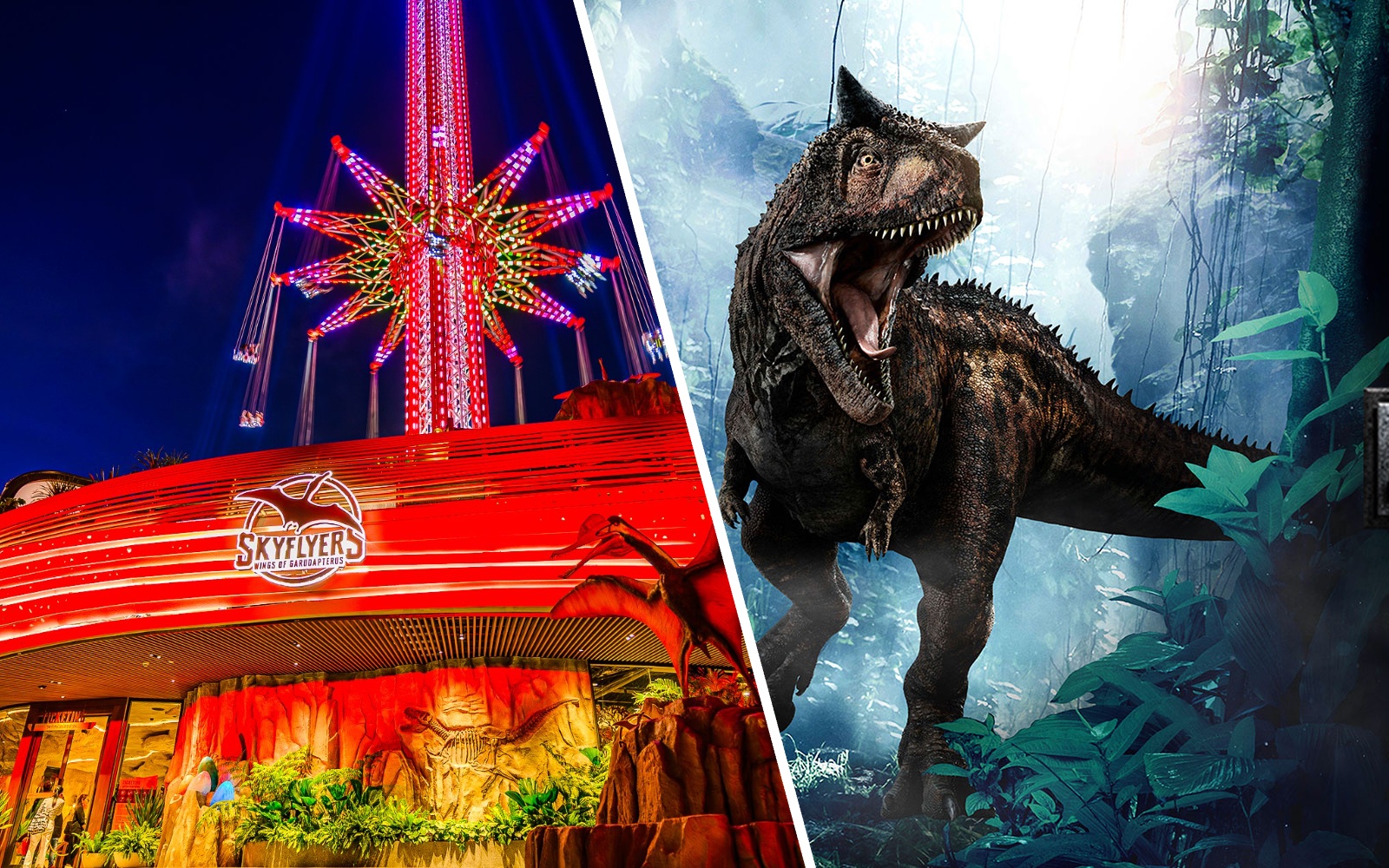 combo (economize 5%): skyflyers bangkok + entrada para o jurassic world-1