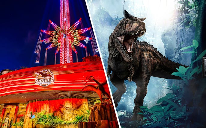 combo (economize 5%): skyflyers bangkok + entrada para o jurassic world-1