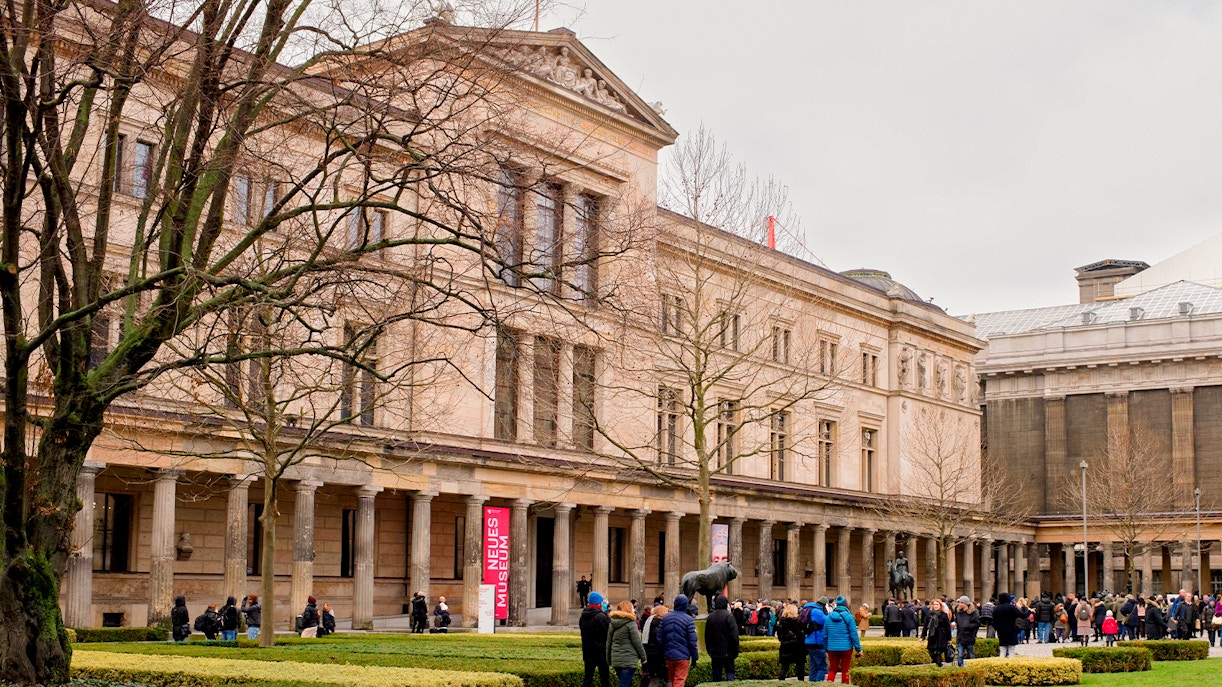 Neues Museum, facade on Museum Island, Berlin.