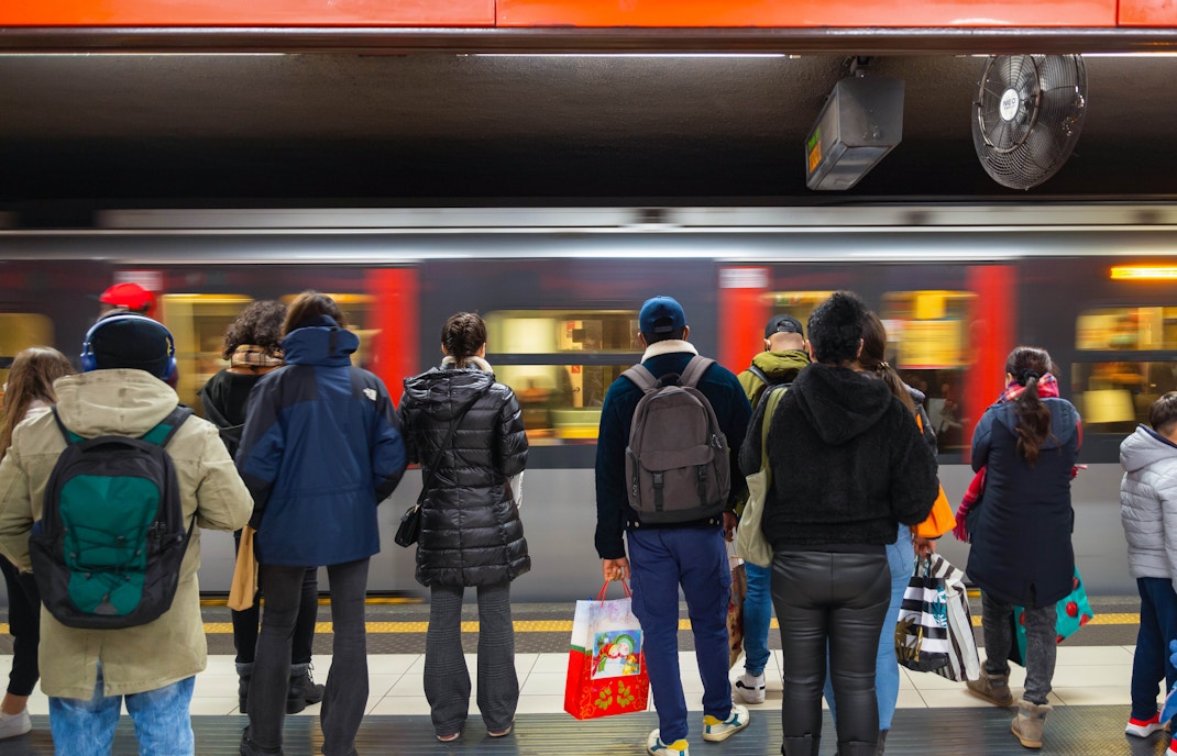 passengers waiting on platform