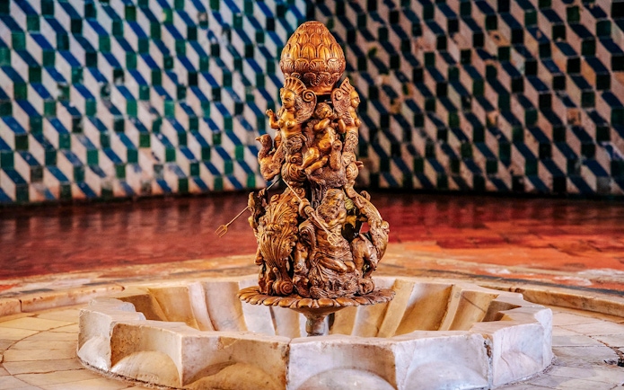 National Palace of Sintra gallery room artifact with intricate sculpture.