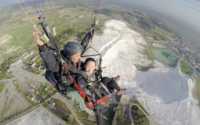 Pamukkale: Tandem Paragliding Over Hierapolis and Pamukkale Travertines