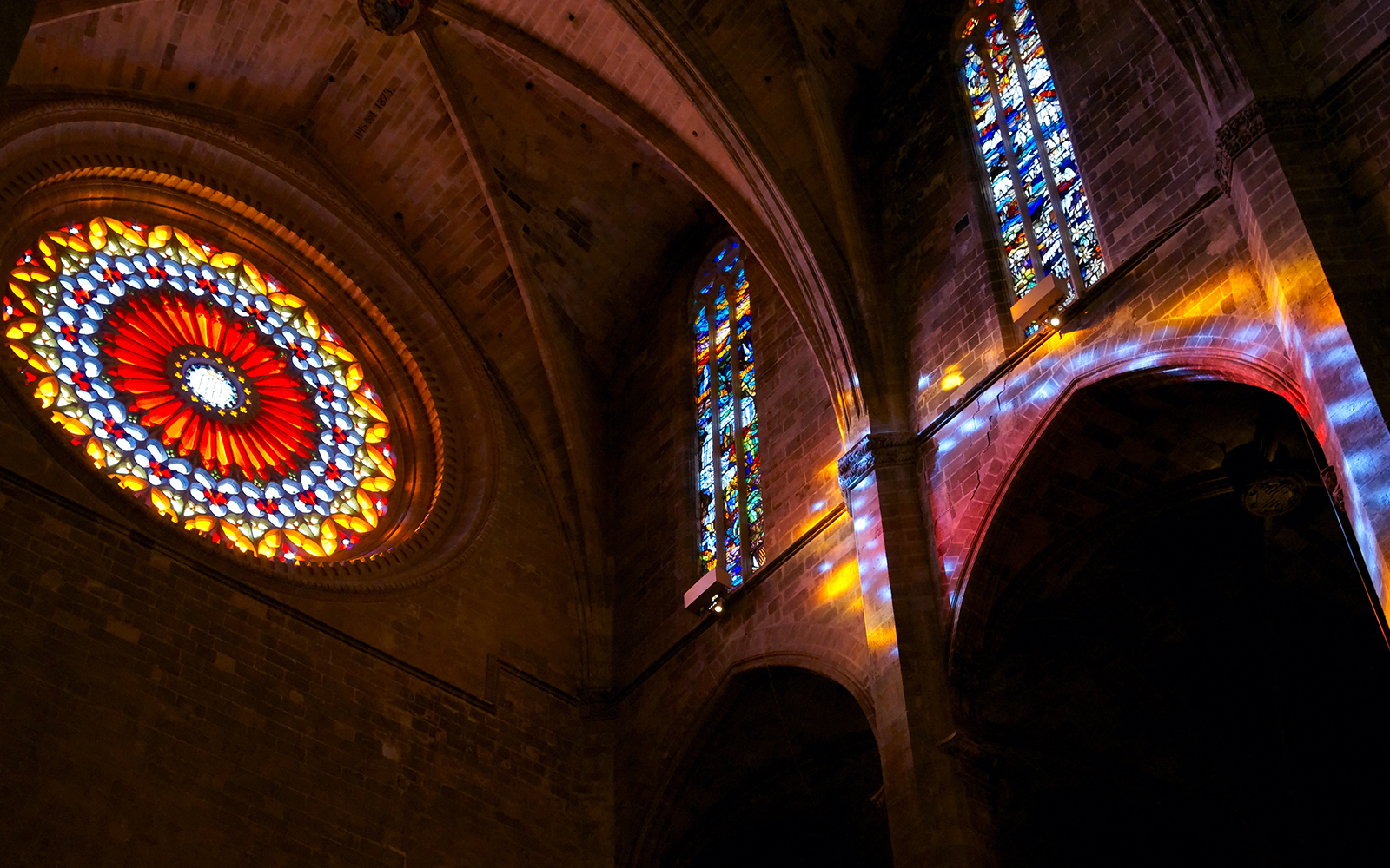 Light coming trough painted glass