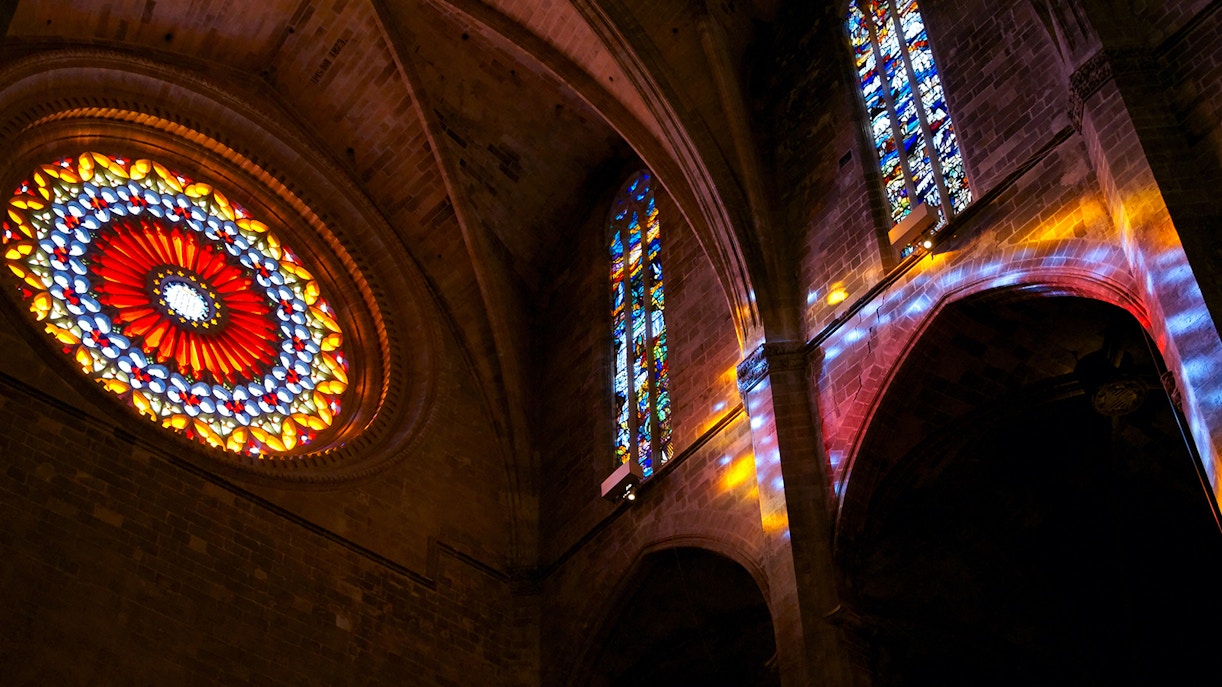 Light coming trough painted glass