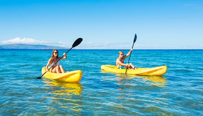 kayaking in sea