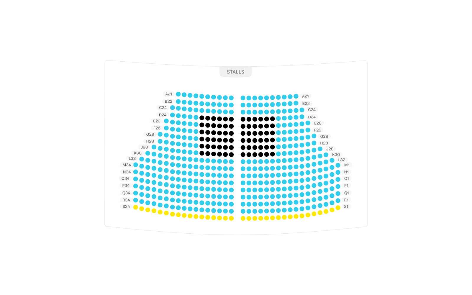 Cambridge Theatre Stalls Seating Plan