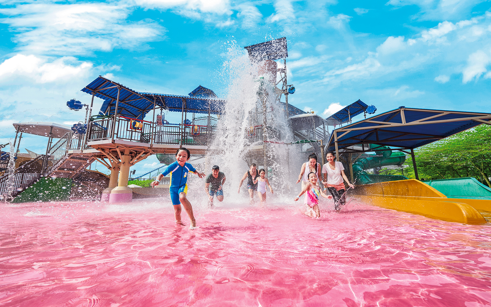 Children playing at Kids Ahoy,  Desaru Coast water park, Malaysia.