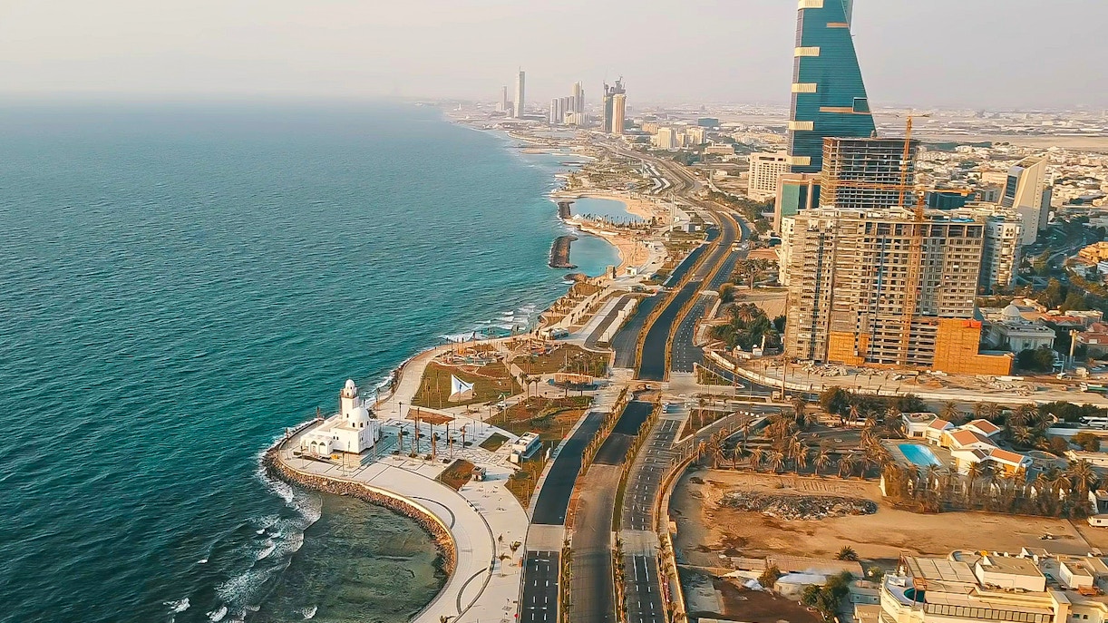 La costa di Gedda vista dall'alto