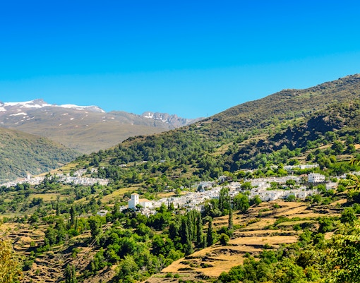 Pampaneira and Capileira villages nestled in the Alpujarras mountains, Spain.