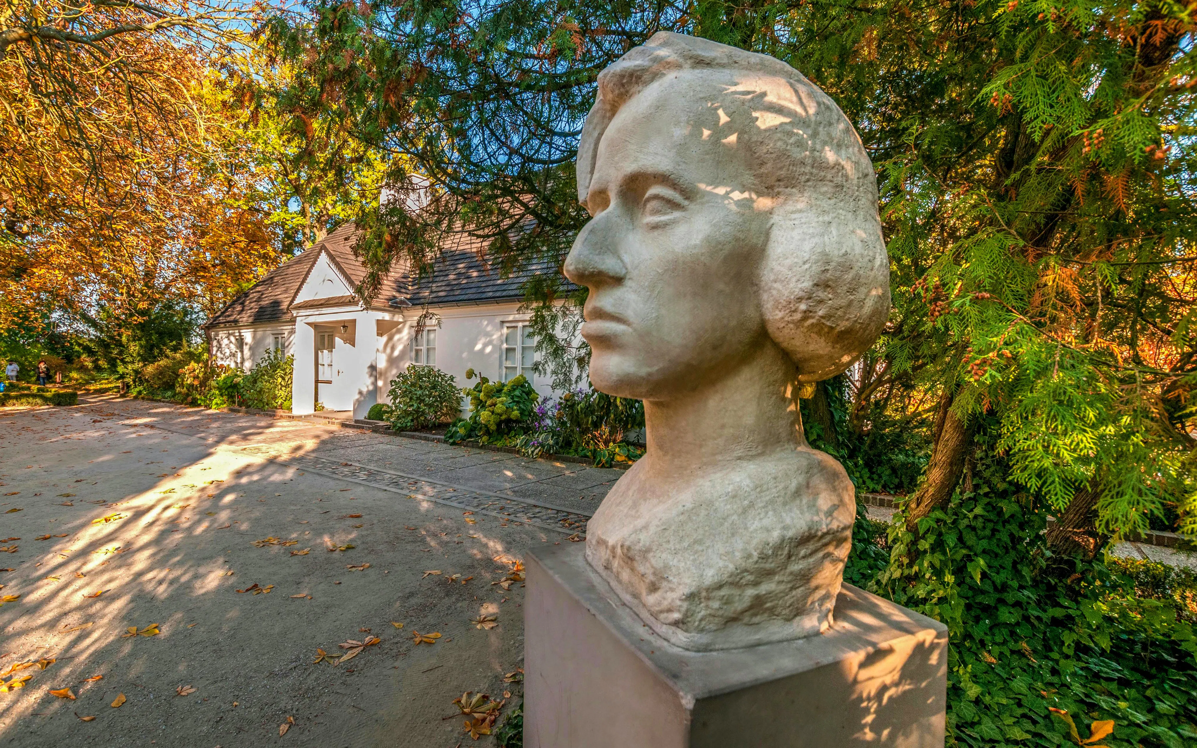 Bust of Fryderyk Chopin in front of his birthplace in Żelazowa Wola, Masovian Voivodeship, Poland.