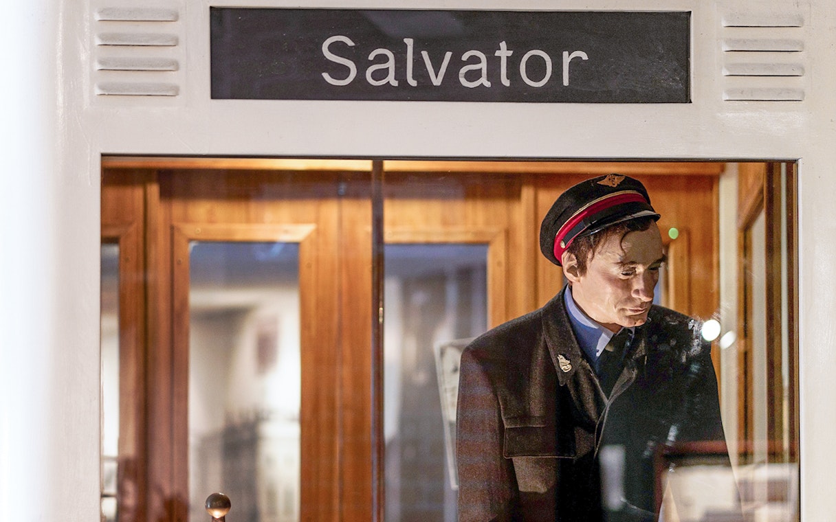 Statue of Oskar Schindler inside Schindler's Factory Museum, Krakow.
