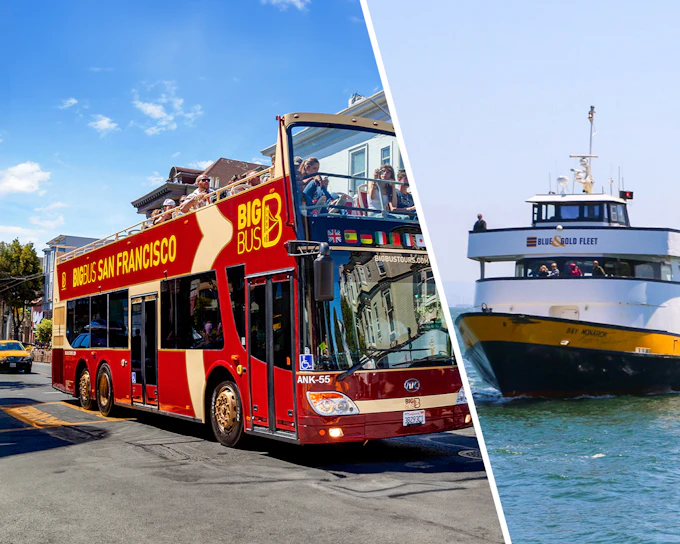 Combo: San Francisco Hop-on Hop-off Bus Tour + Golden Gate Bay & Alcatraz Cruise Tickets