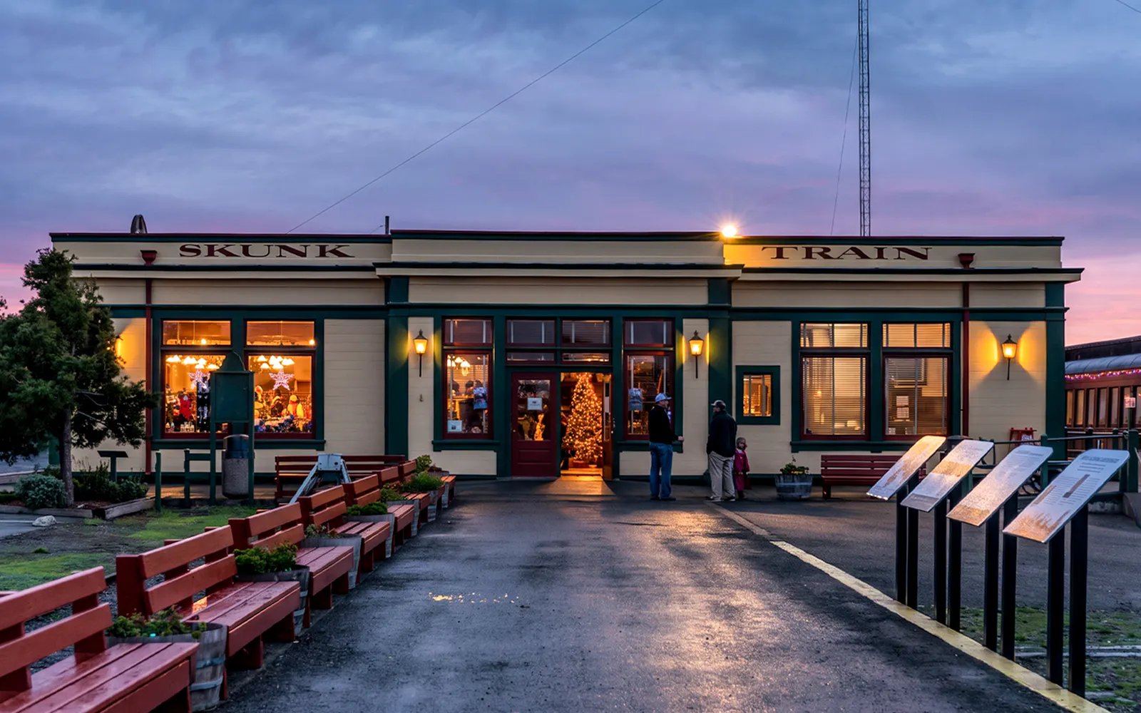 Gift shop entrance at Skunk Train station, Fort Bragg's Pudding Creek Express.