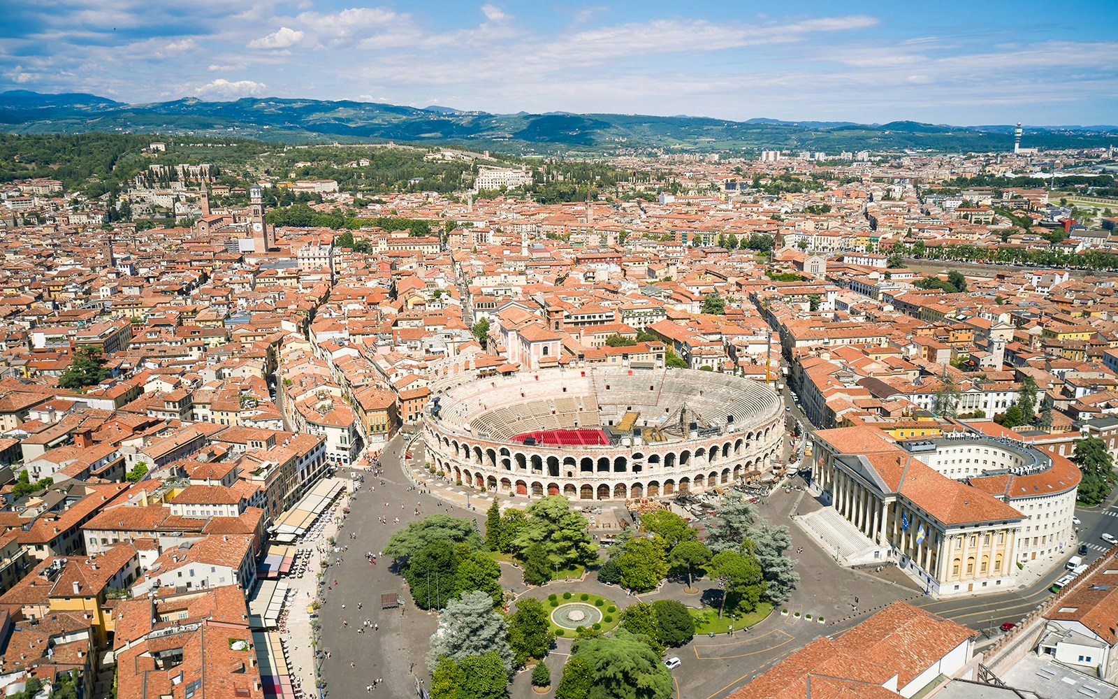 Piazza surrounding Verona Arena