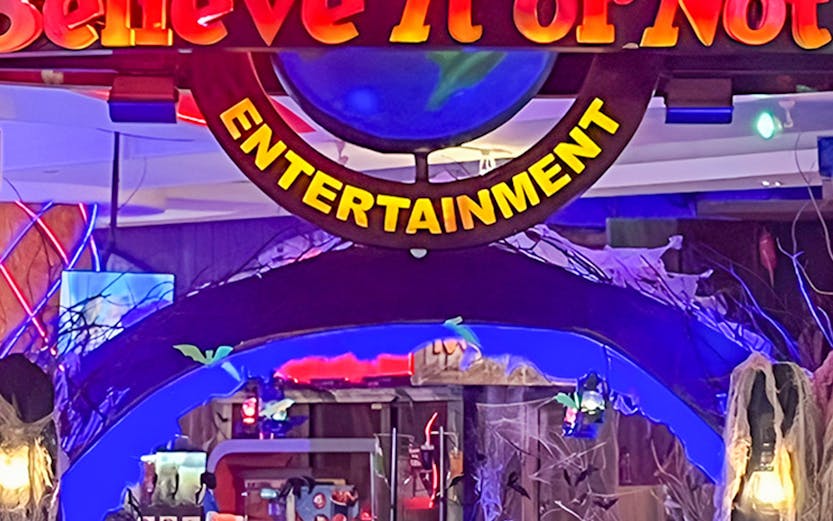 Ripley's Believe It or Not! Pattaya entrance with neon sign and themed decor.