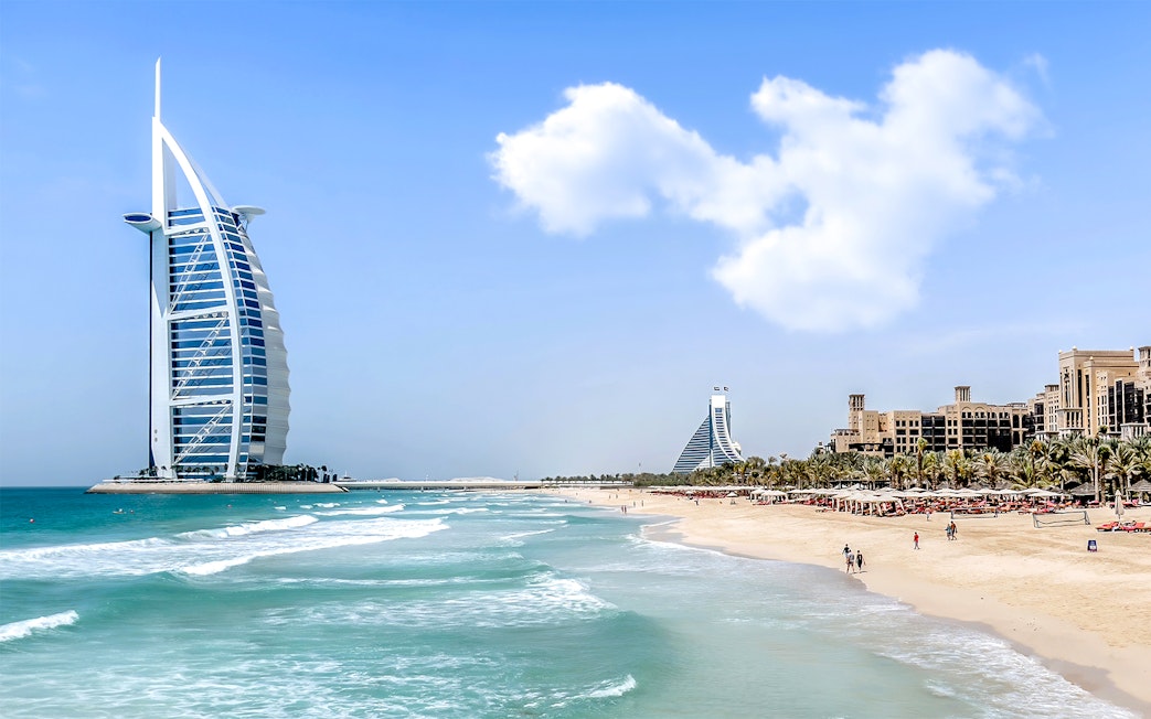 Burj Al Arab view from Jumeirah Beach, Dubai.