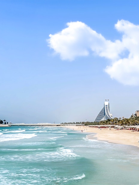 Burj Al Arab view from Jumeirah Beach, Dubai.