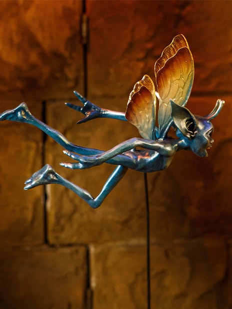 Flying creature at magical mischief exhibit, Harry Potter London tour.
