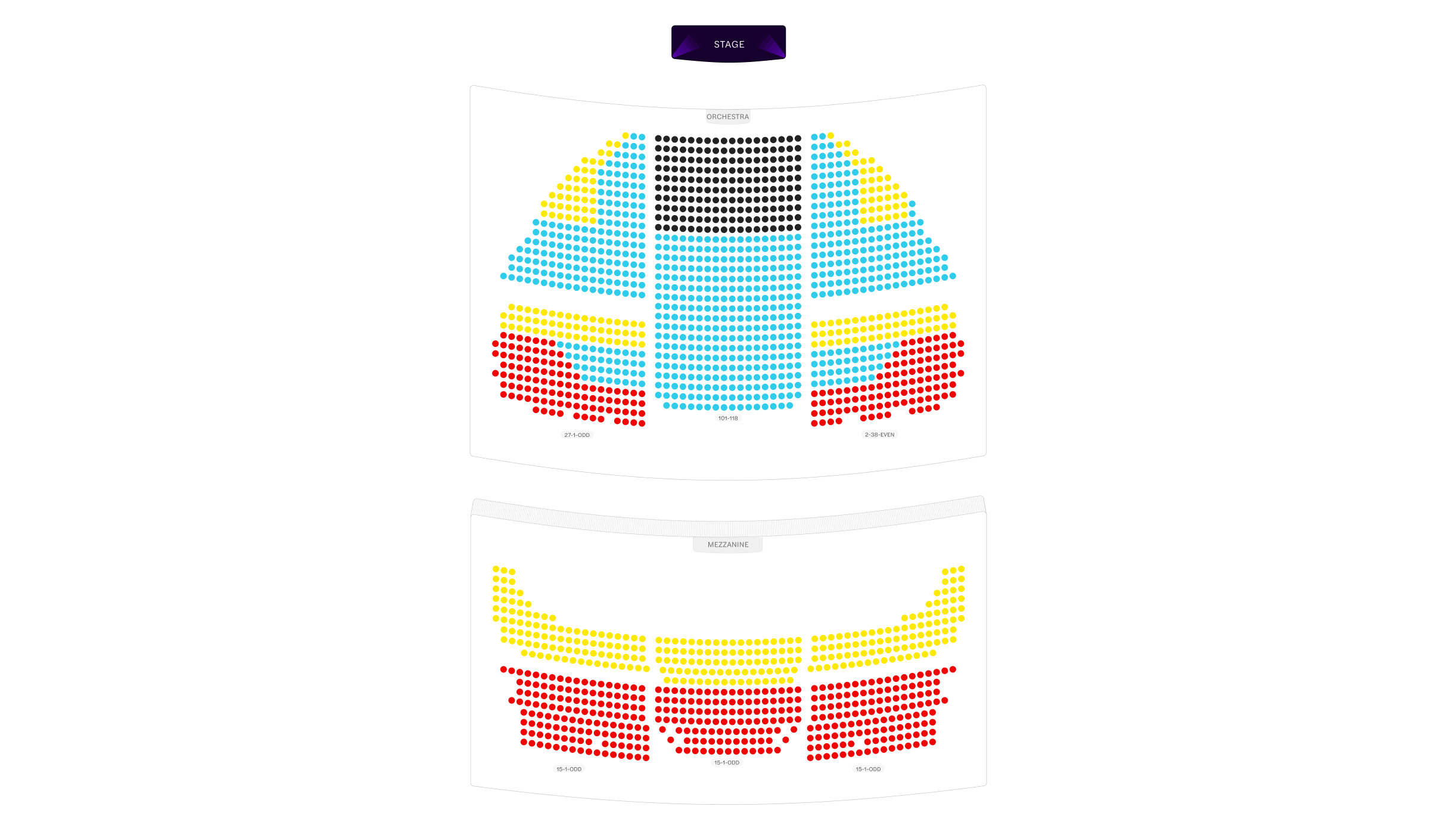 Gershwin Theatre seating chart image