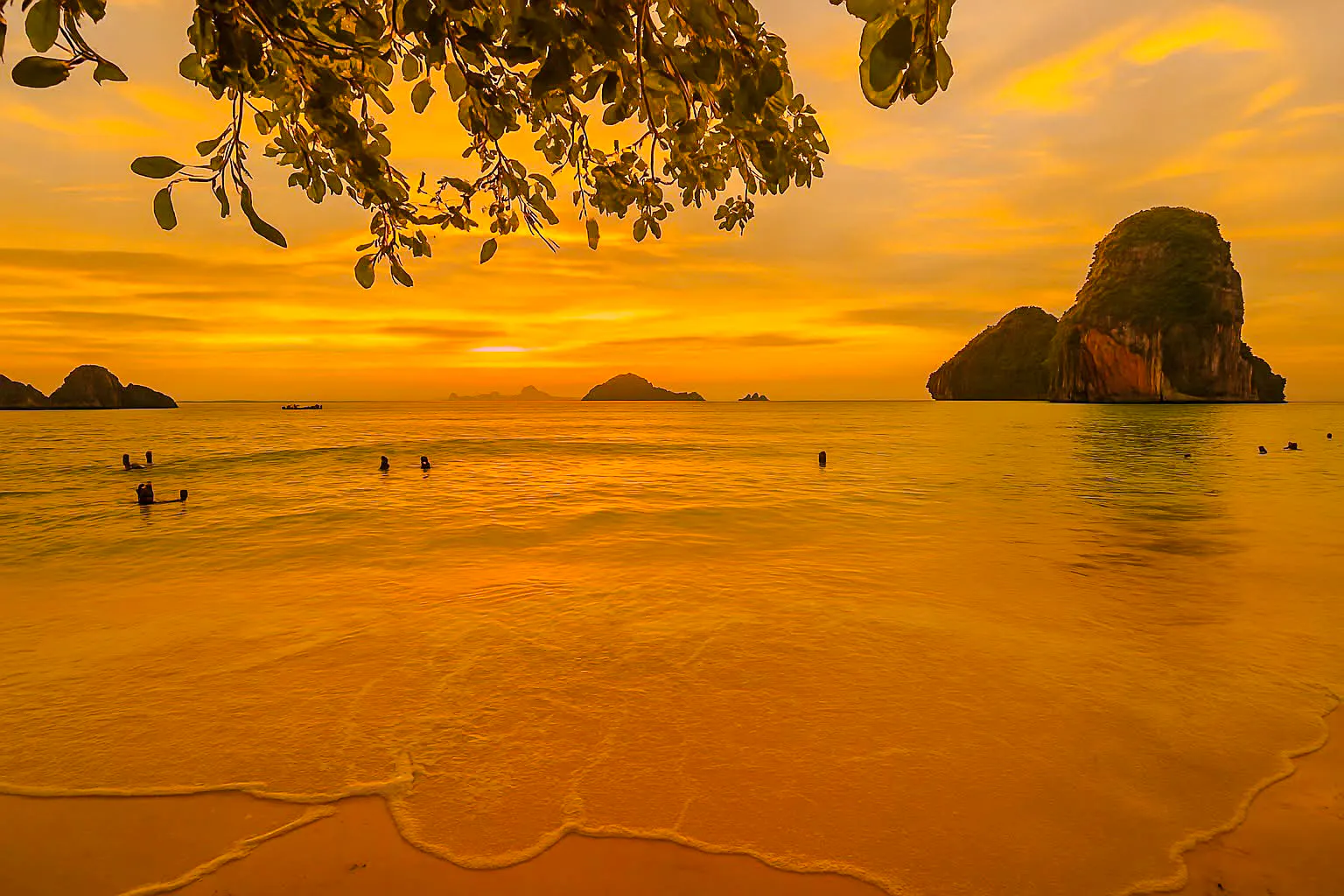 From Krabi: 7-Island Sunset Longtail Boat Tour With BBQ Dinner