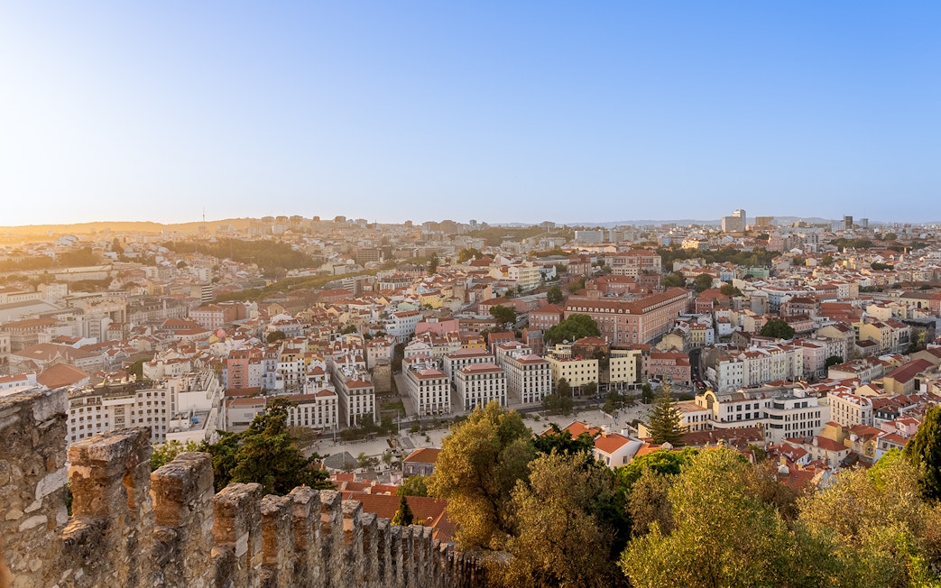 Aerial view of Lisbon from St. George’s Castle during a 2-hour guided tour.