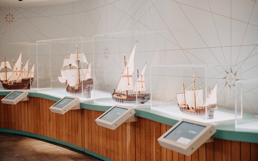 Model pirate ships at World of Discoveries Interactive Digital Exhibition.